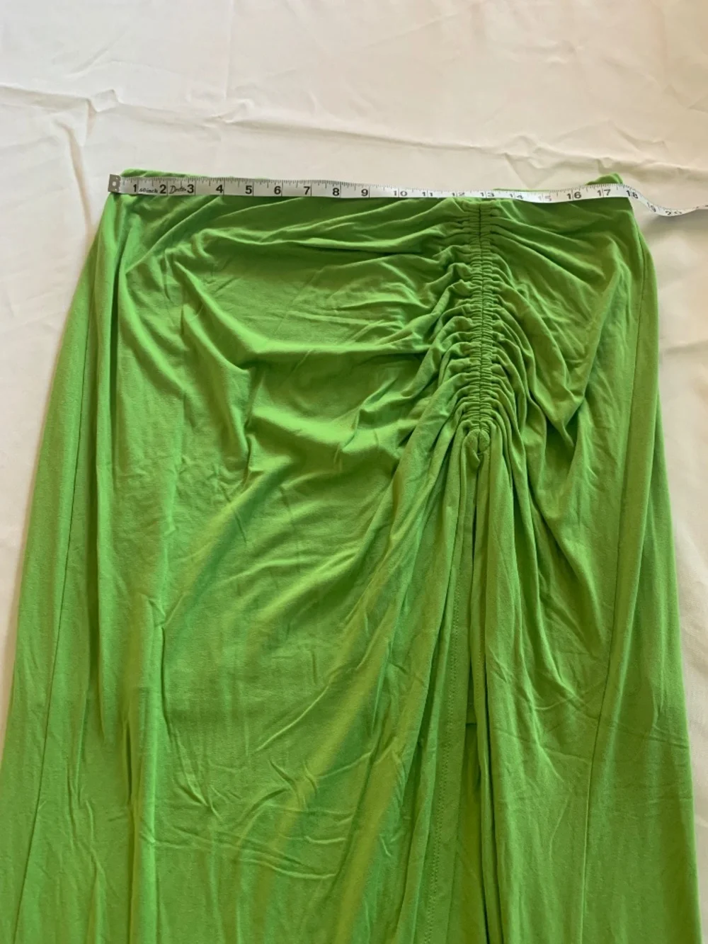 NWT ELOQUII Lime Green Ruched Front-Slit Stretch Maxi Skirt 16